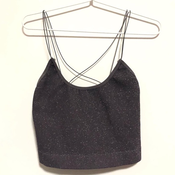 OUT FROM UNDER CINDY SPARKLE CROPPED CAMI - Picture 2 of 3